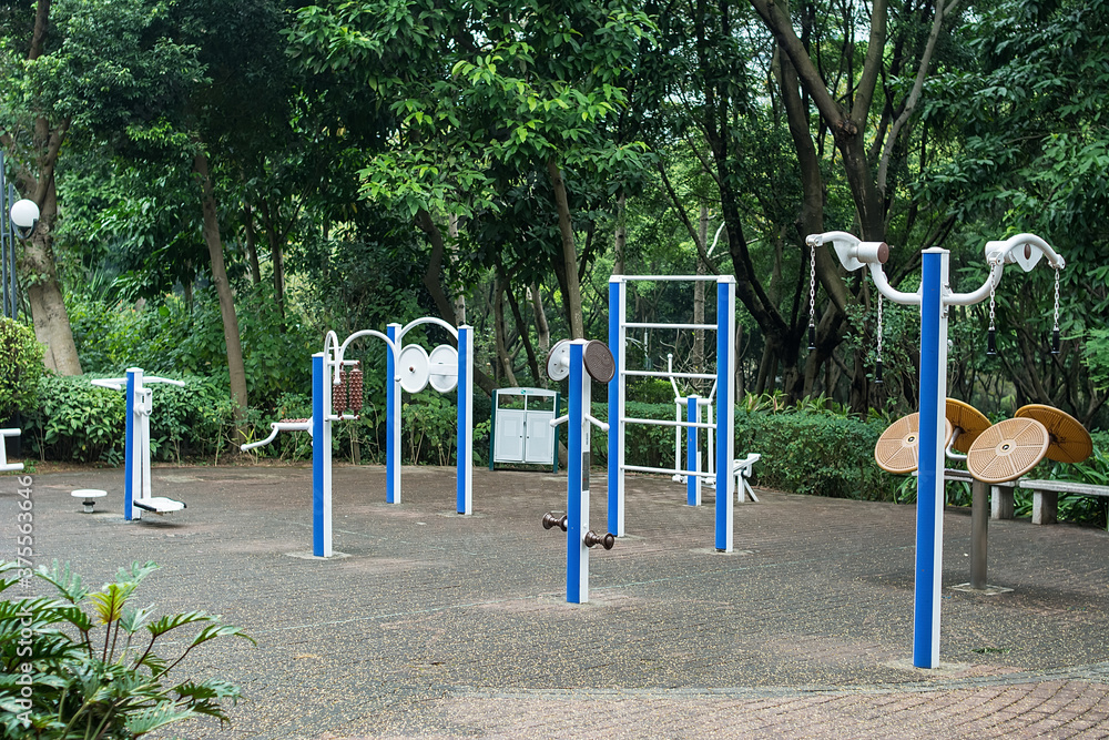 Sports fitness equipment in the park