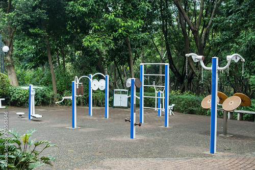 Sports fitness equipment in the park
