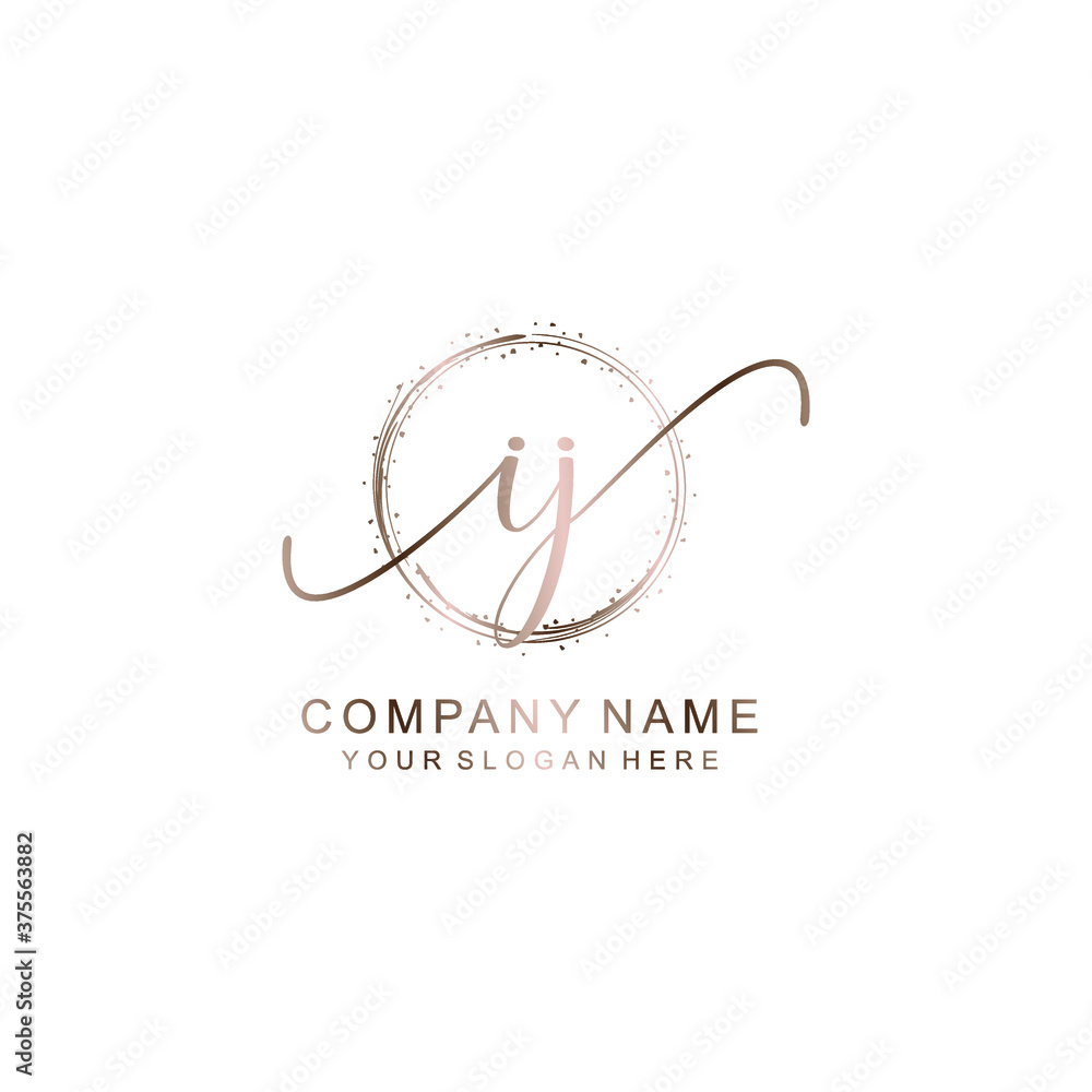IJ Initial handwriting logo template vector IJ Initial handwriting logo template vector