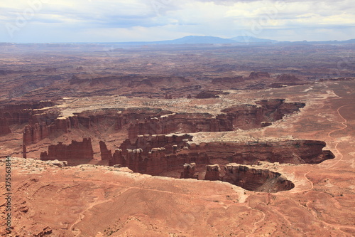 Scenic view of island in the sky seen from grand view point overlook in Canyonlands National Park Utah, USA