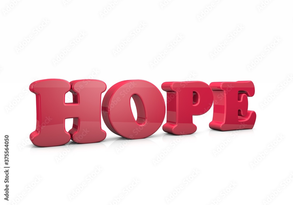 HOPE word on white background 3d rendered illustration HOPE word on white background 3d rendered illustration