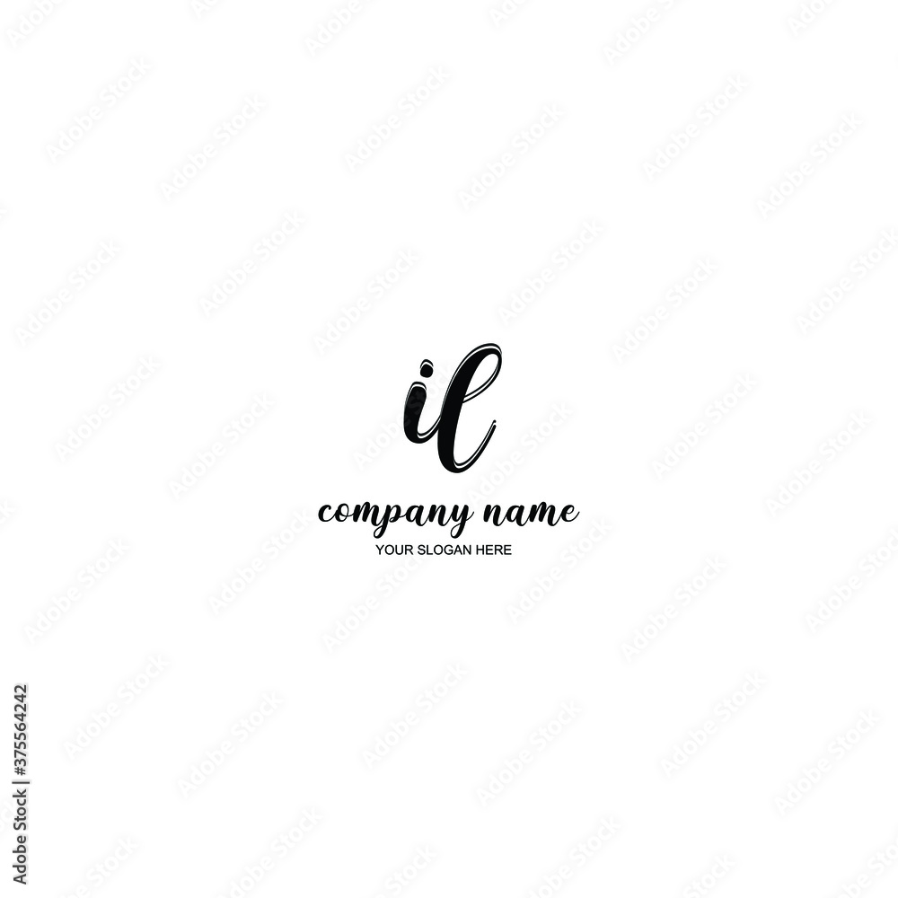 IL Initial handwriting logo template vector IL Initial handwriting logo template vector