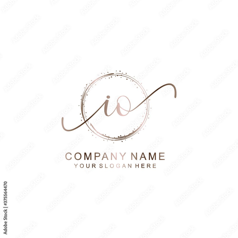 IO Initial handwriting logo template vector IO Initial handwriting logo template vector