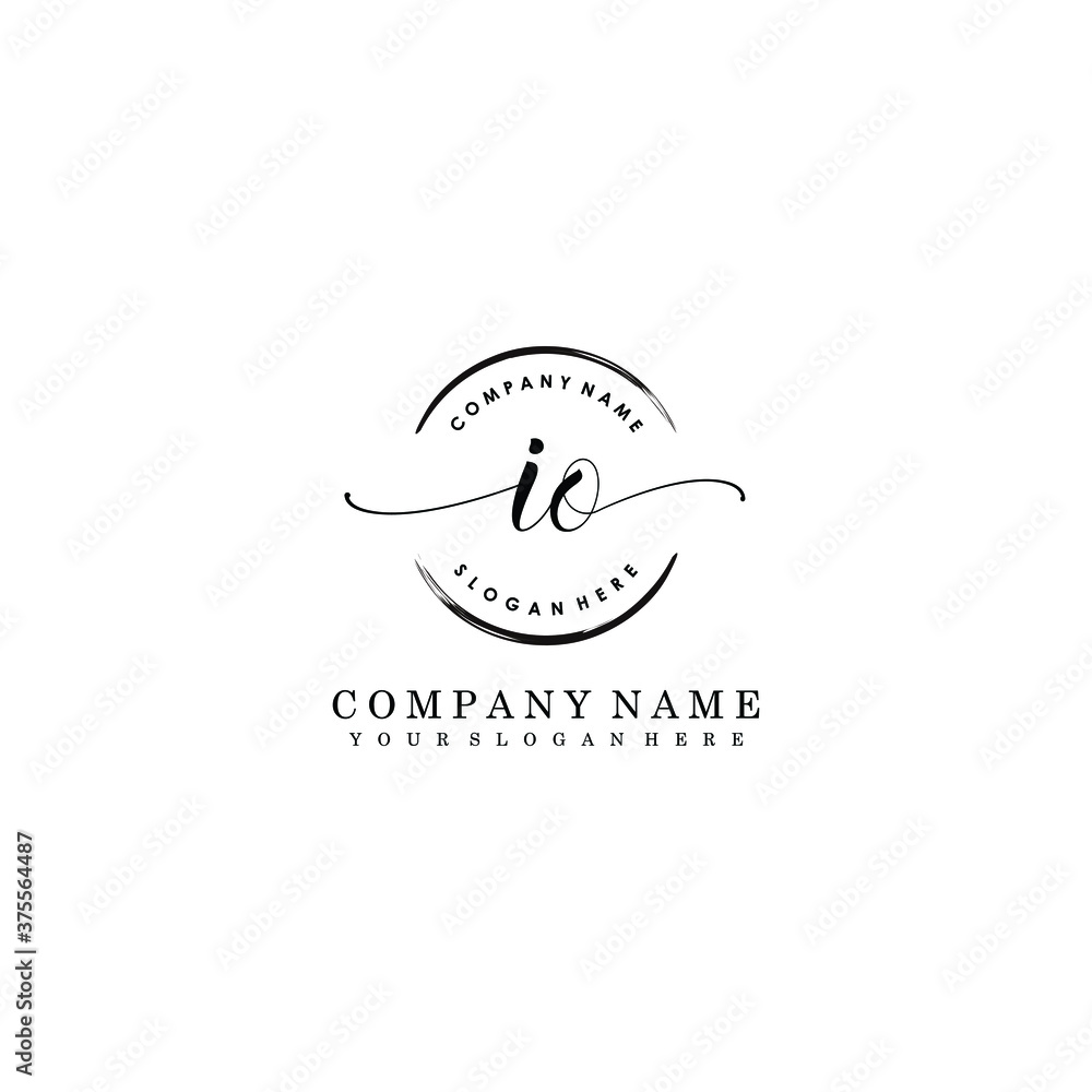 IO Initial handwriting logo template vector IO Initial handwriting logo template vector