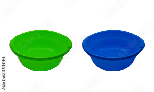 Fotografija modern colored plastic basin isolated on white background