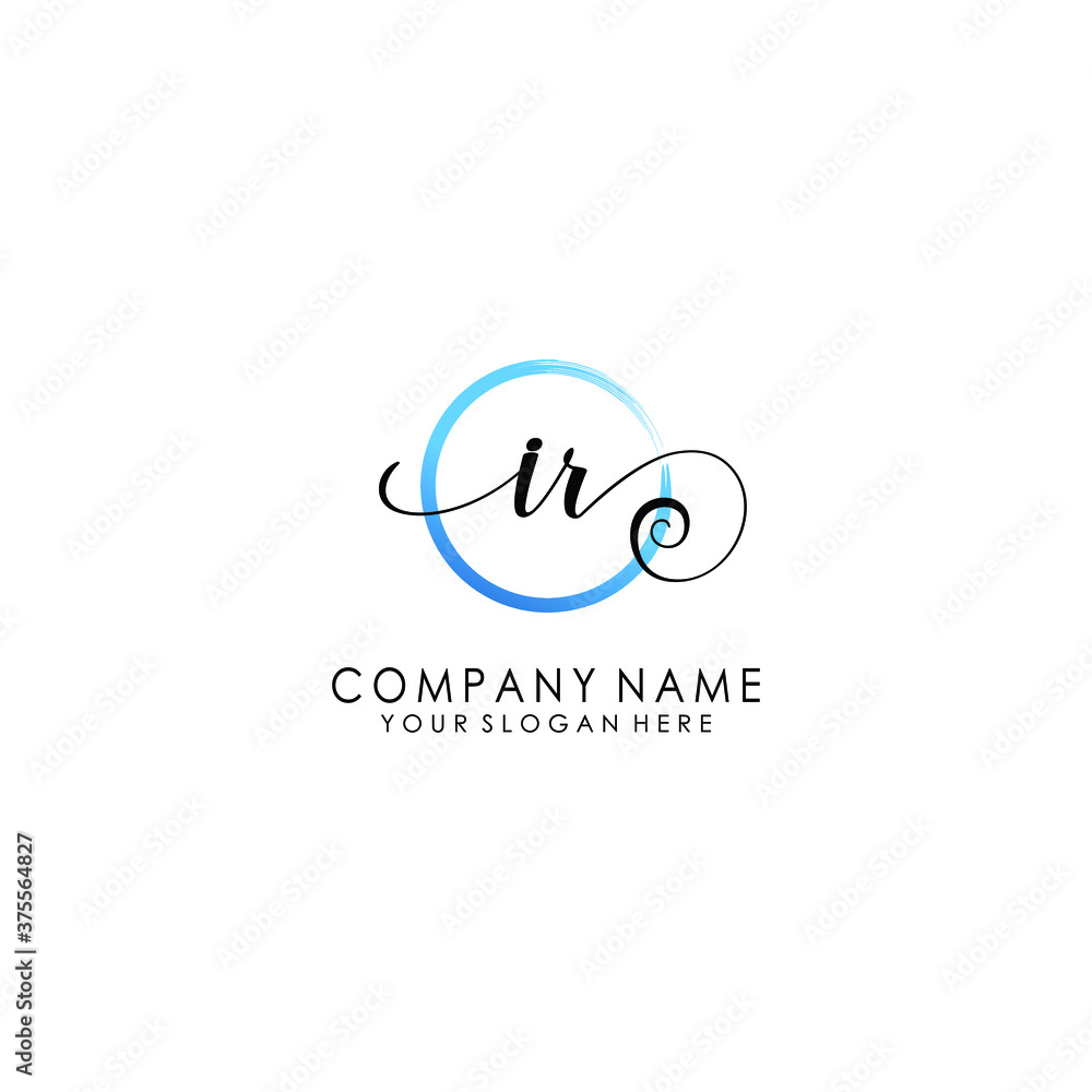 IR Initial handwriting logo template vector IR Initial handwriting logo template vector