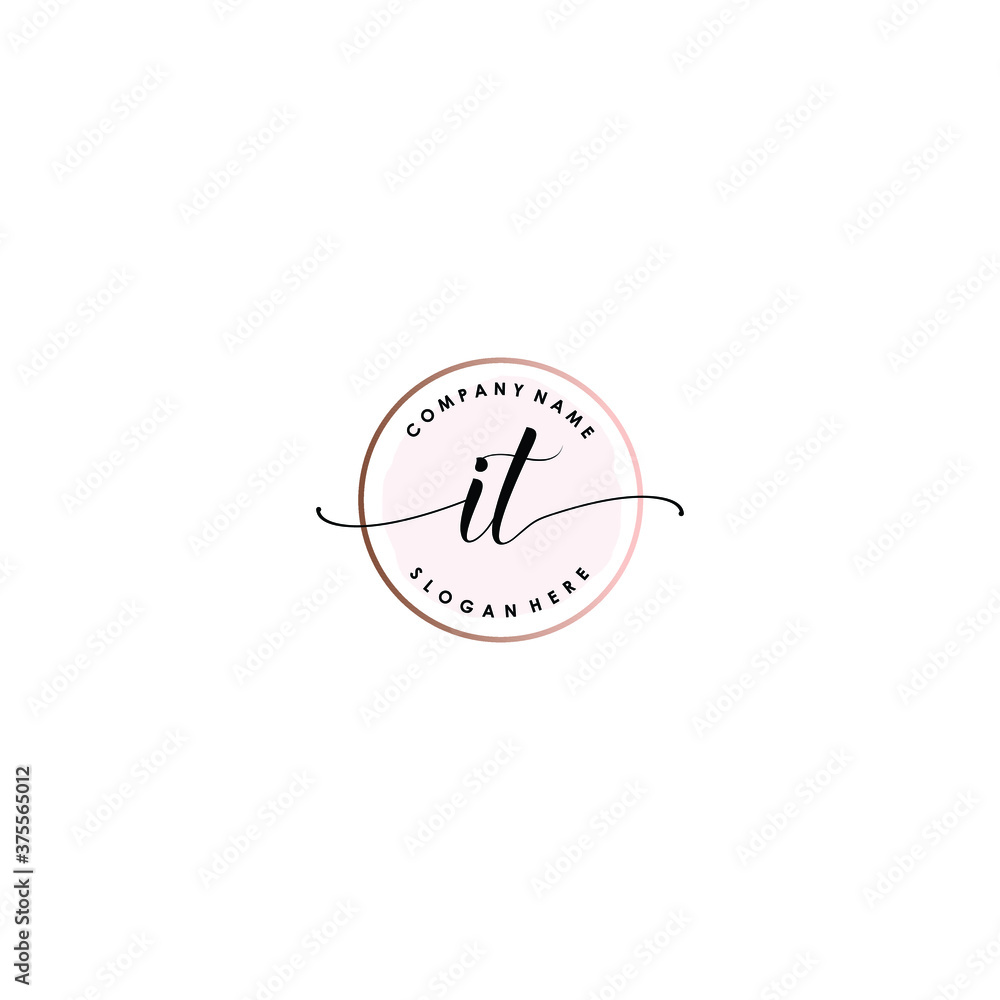 IT Initial handwriting logo template vector IT Initial handwriting logo template vector