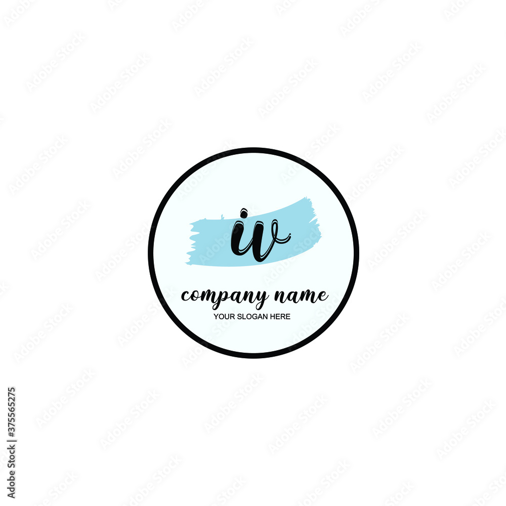 IV Initial handwriting logo template vector IV Initial handwriting logo template vector