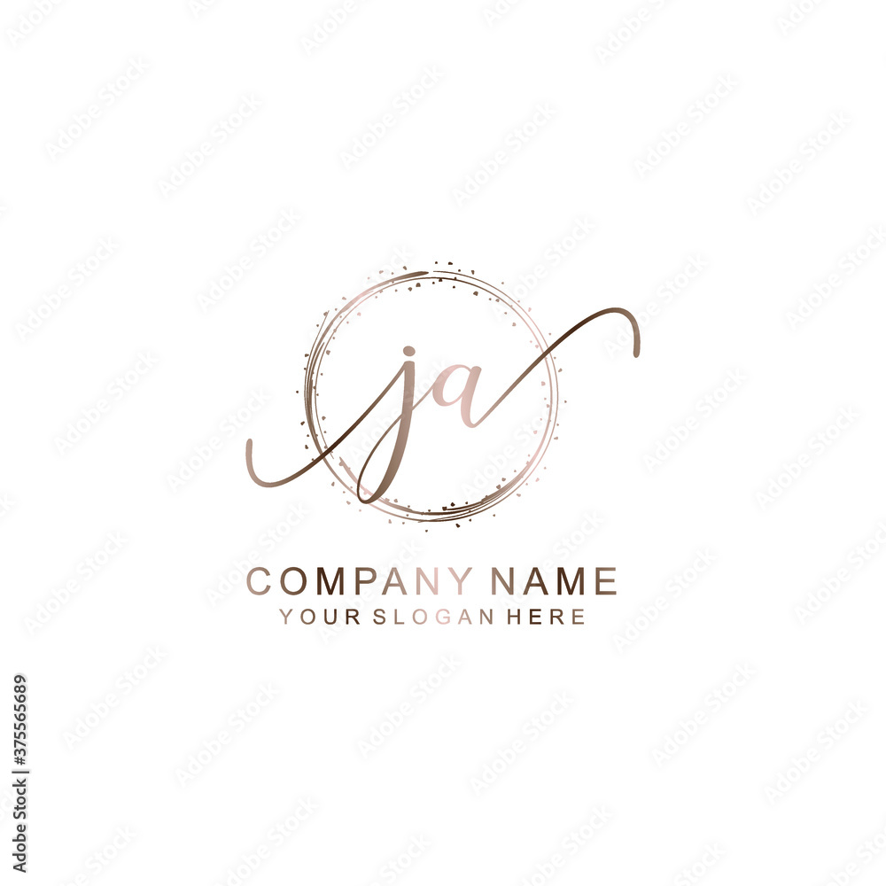 JA Initial handwriting logo template vector JA Initial handwriting logo template vector