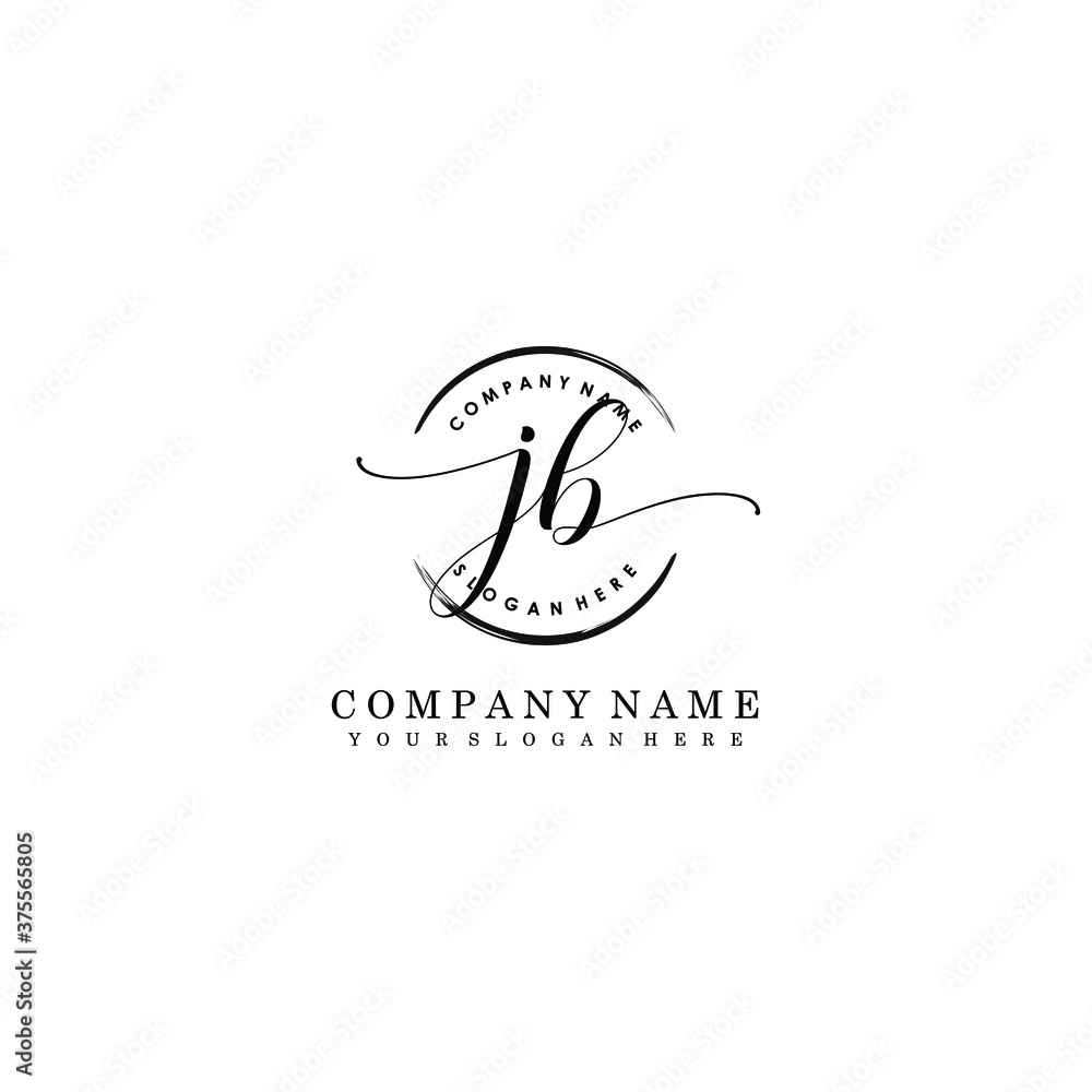 Fototapeta premium JB Initial handwriting logo template vector