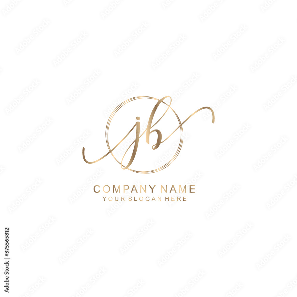 JB Initial handwriting logo template vector JB Initial handwriting logo template vector