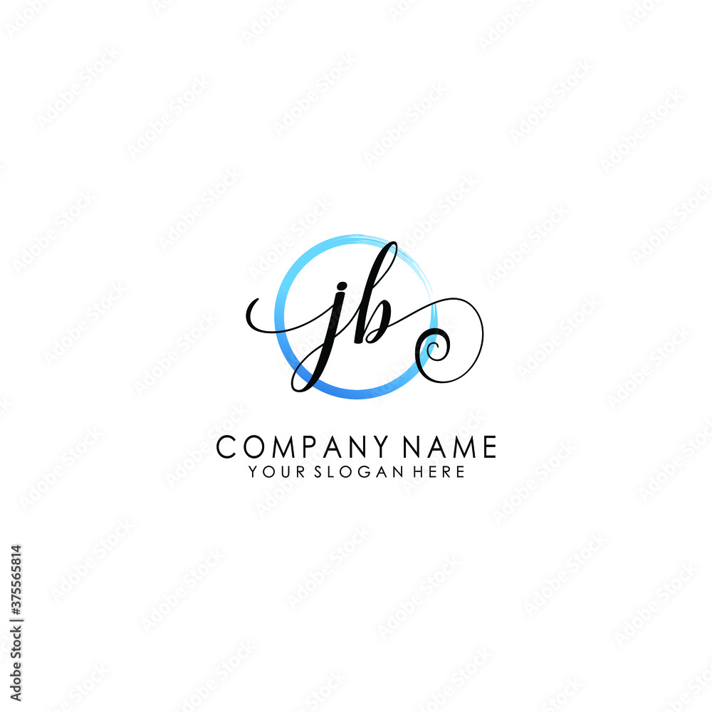 JB Initial handwriting logo template vector JB Initial handwriting logo template vector