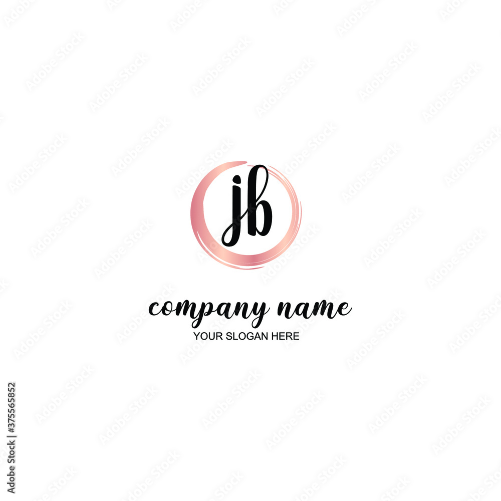 JB Initial handwriting logo template vector JB Initial handwriting logo template vector