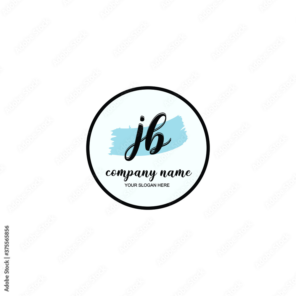 JB Initial handwriting logo template vector JB Initial handwriting logo template vector