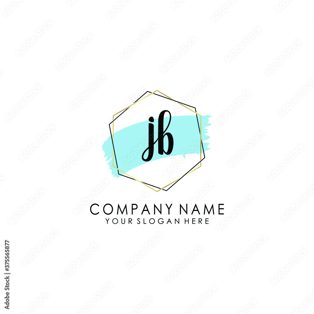 JB Initial handwriting logo template vector JB Initial handwriting logo template vector