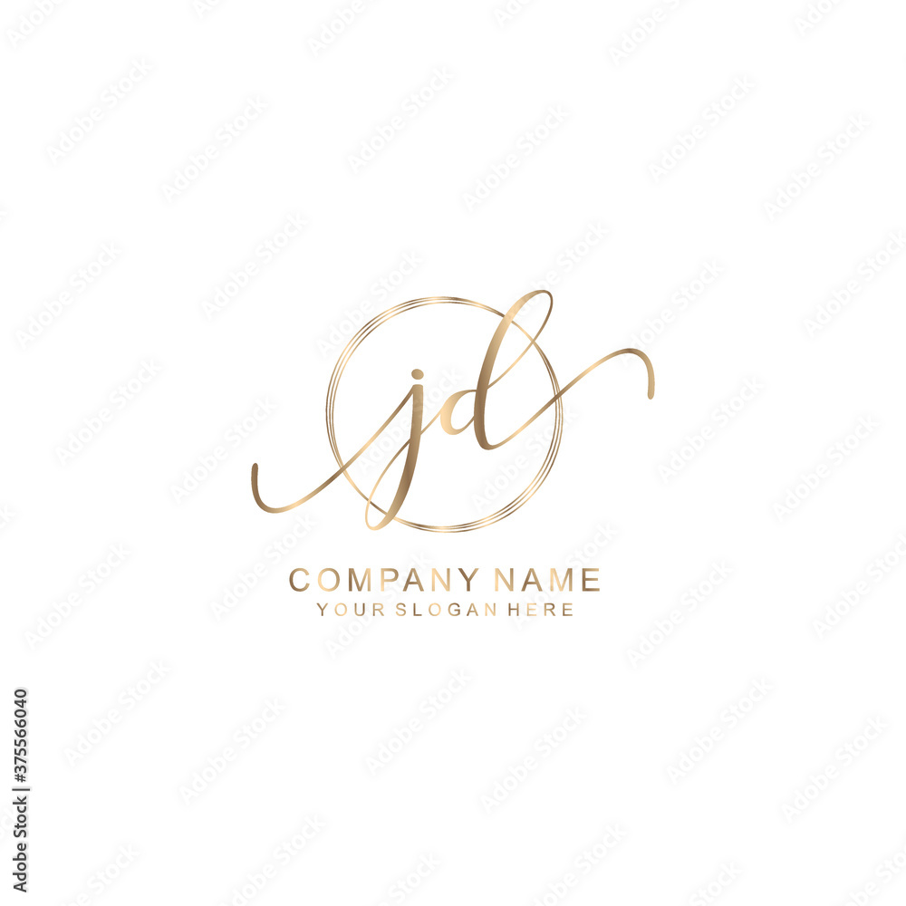 JD Initial handwriting logo template vector JD Initial handwriting logo template vector