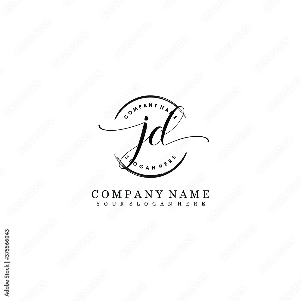 JD Initial handwriting logo template vector JD Initial handwriting logo template vector