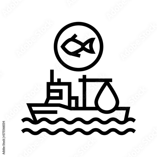 fishing ship line icon vector. fishing ship sign. isolated contour symbol black illustration