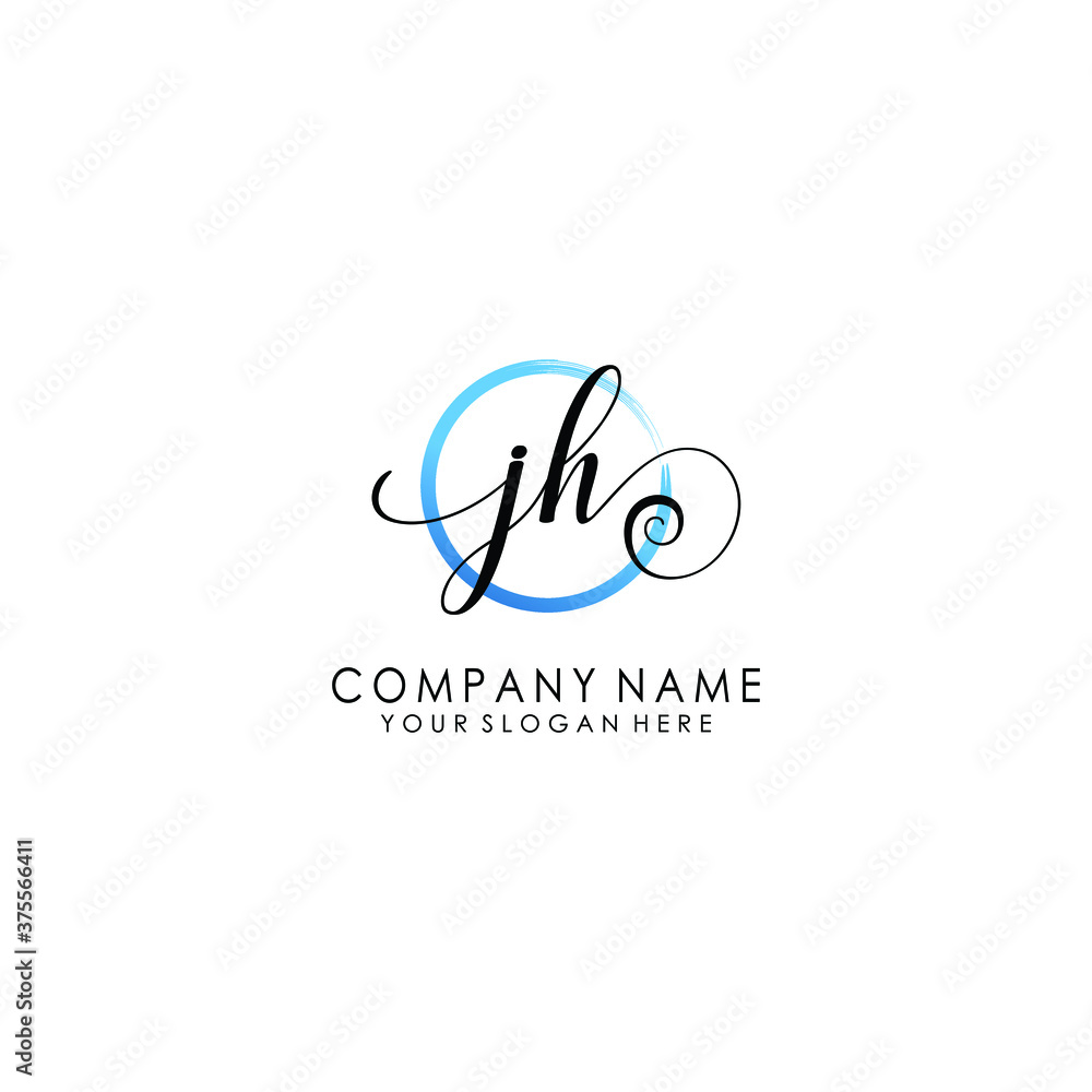 JH Initial handwriting logo template vector JH Initial handwriting logo template vector