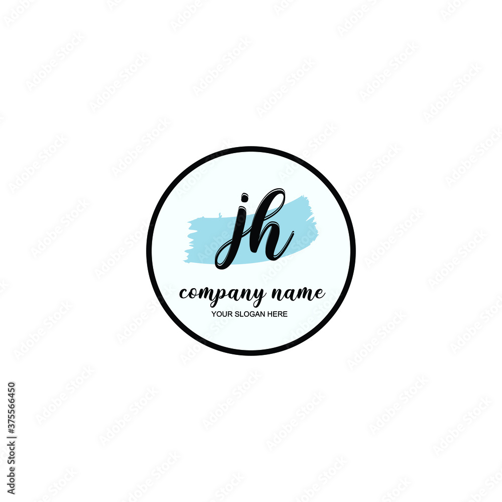 JH Initial handwriting logo template vector JH Initial handwriting logo template vector