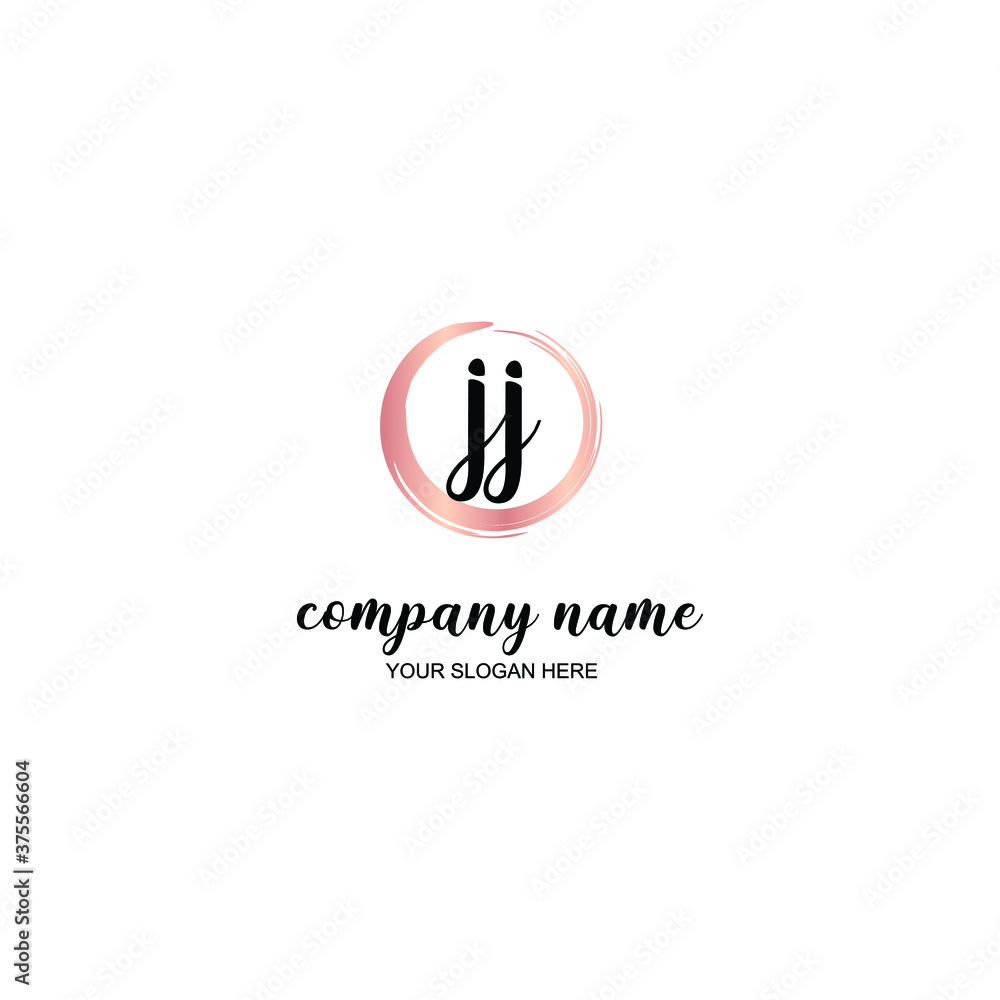 JJ Initial handwriting logo template vector JJ Initial handwriting logo template vector