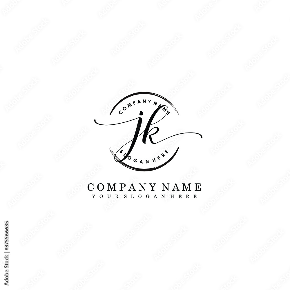 JK Initial handwriting logo template vector JK Initial handwriting logo template vector