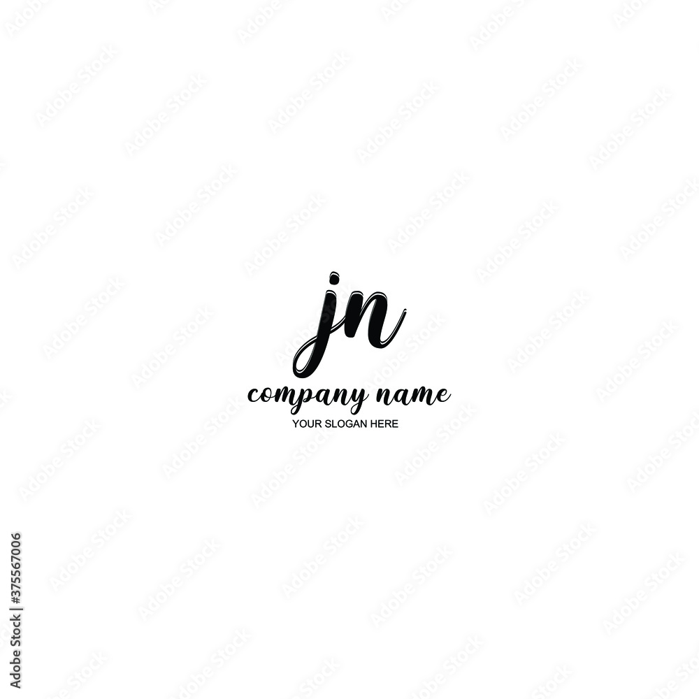 JN Initial handwriting logo template vector JN Initial handwriting logo template vector