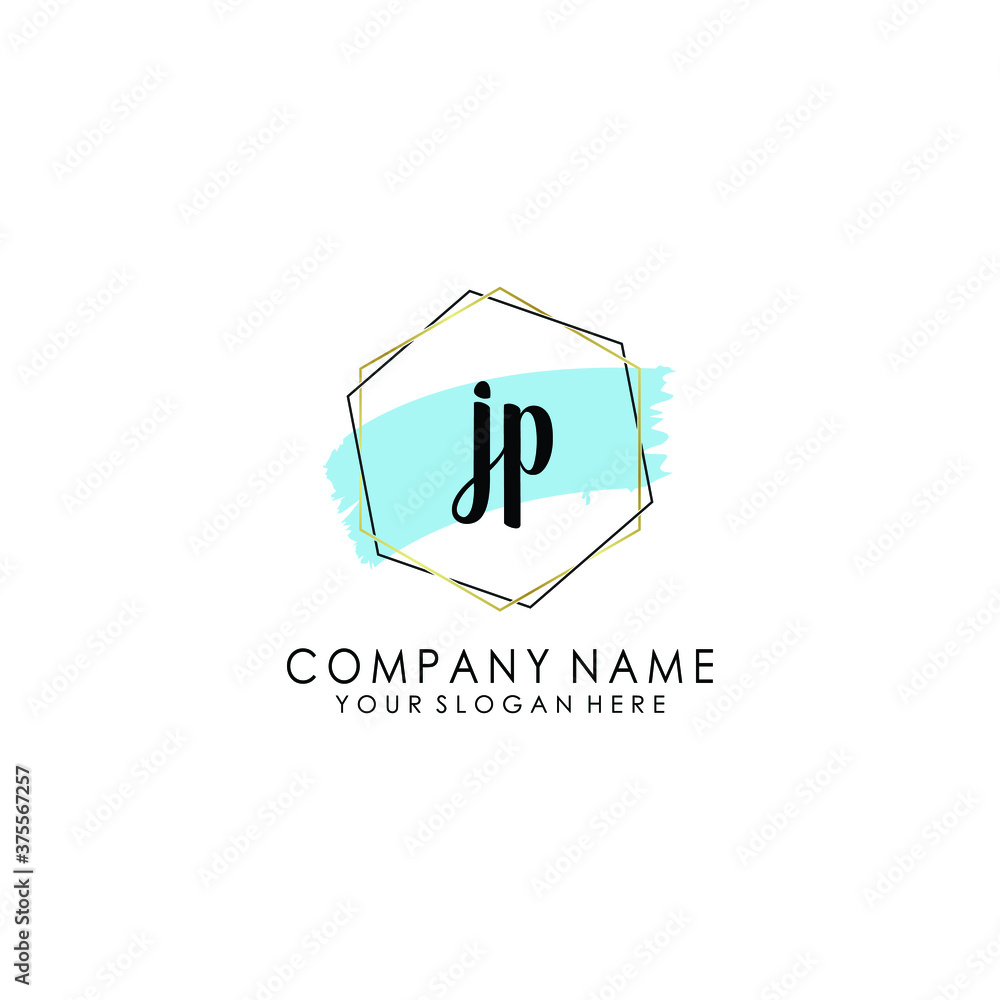 JP Initial handwriting logo template vector JP Initial handwriting logo template vector