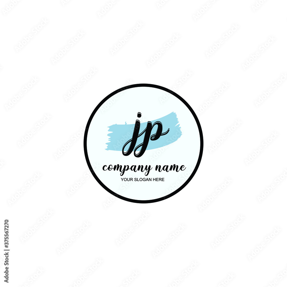 JP Initial handwriting logo template vector JP Initial handwriting logo template vector