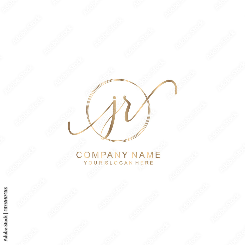 JR Initial handwriting logo template vector JR Initial handwriting logo template vector