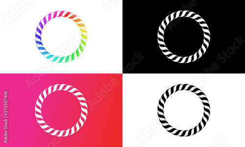 illustration vector graphic of modern, trendy, creative, beautiful, abstract mark for icon colorful circle pattern logo design
