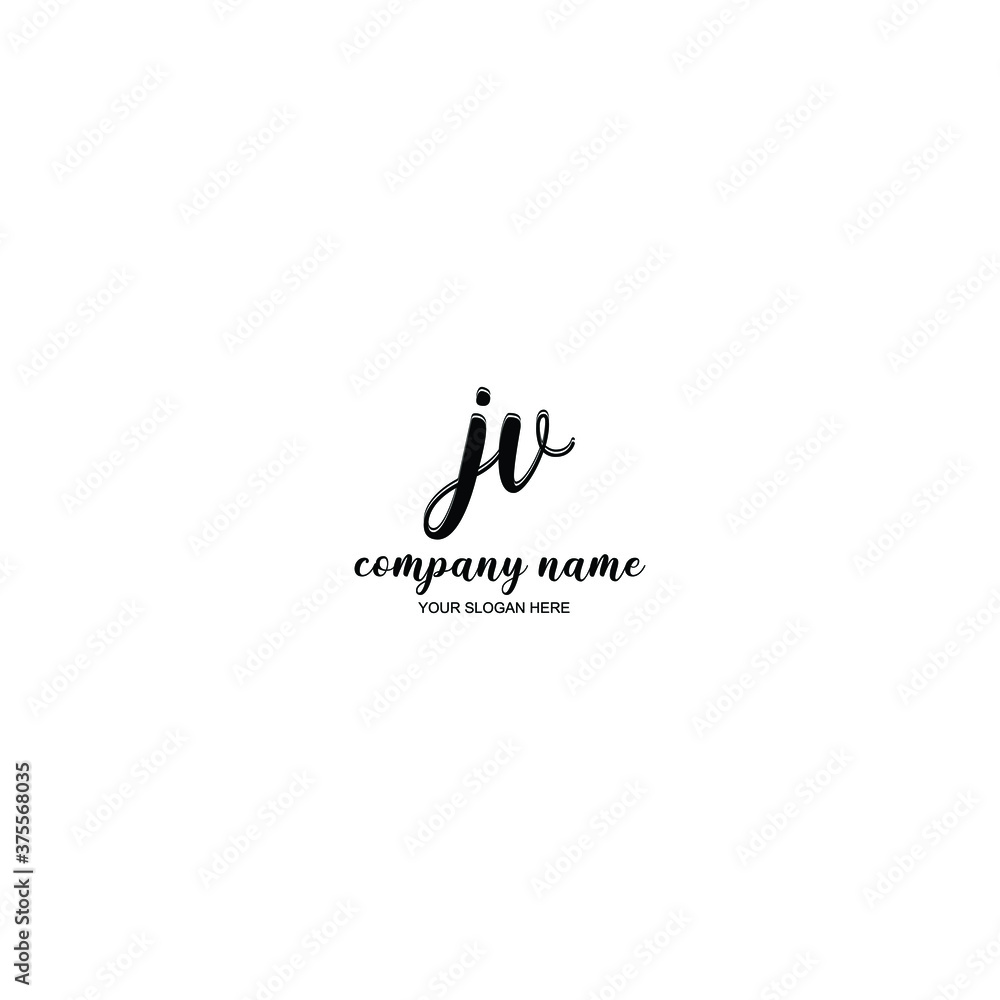 JV Initial handwriting logo template vector JV Initial handwriting logo template vector