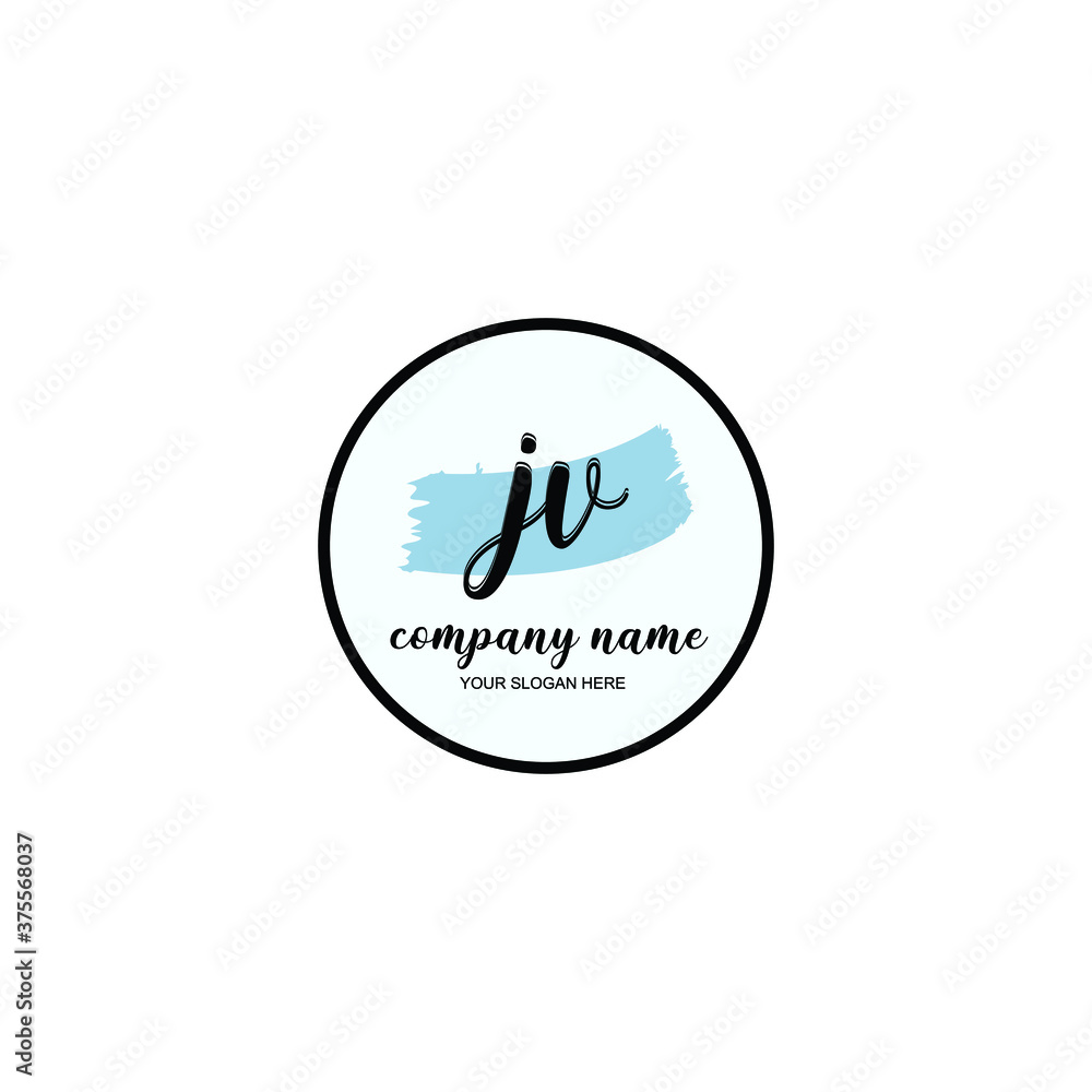 JV Initial handwriting logo template vector JV Initial handwriting logo template vector