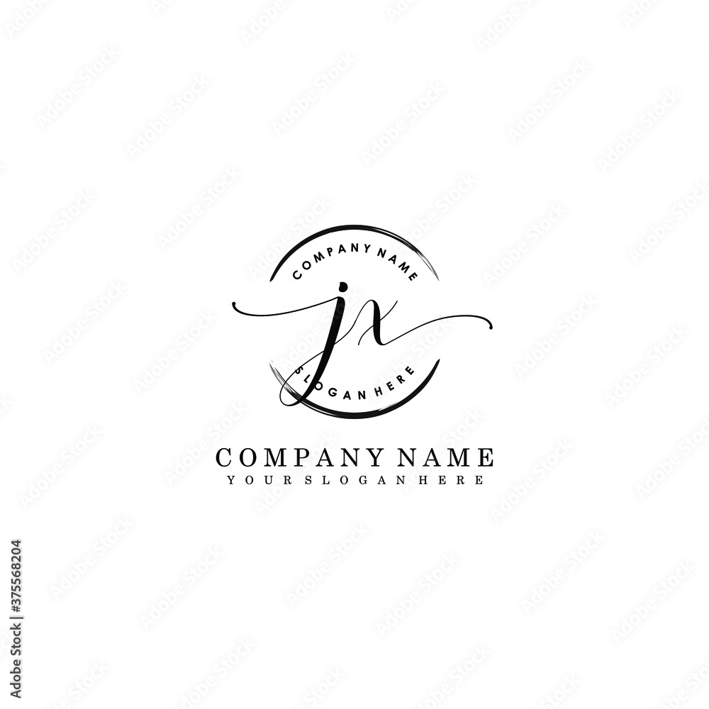 Fototapeta premium JX Initial handwriting logo template vector