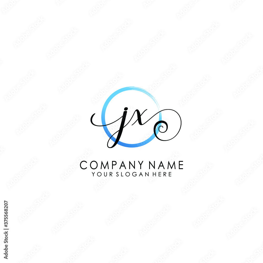 JX Initial handwriting logo template vector JX Initial handwriting logo template vector