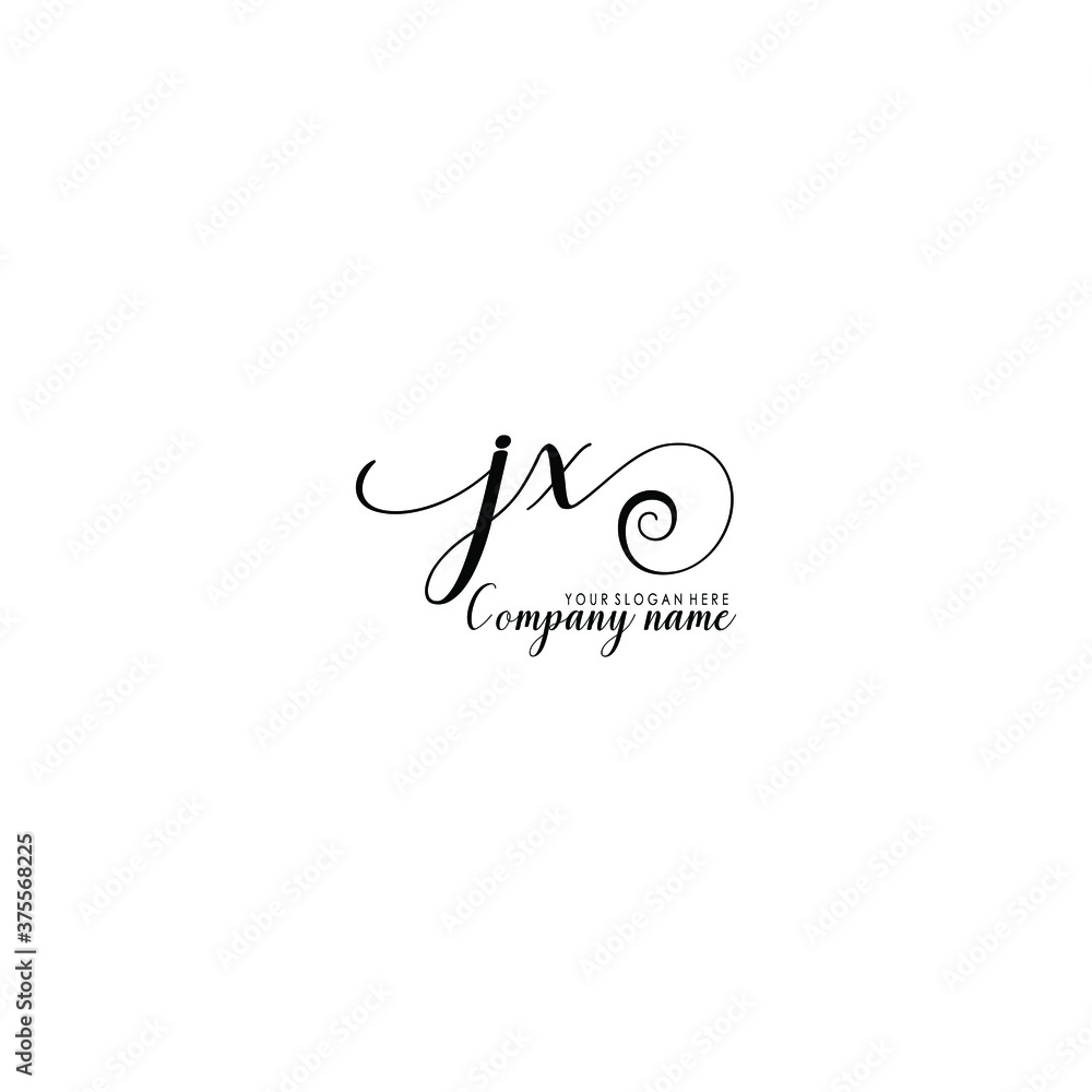 JX Initial handwriting logo template vector JX Initial handwriting logo template vector