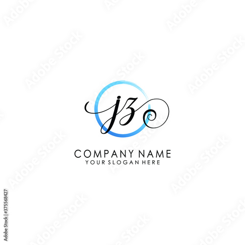 JZ Initial handwriting logo template vector