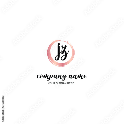 JZ Initial handwriting logo template vector