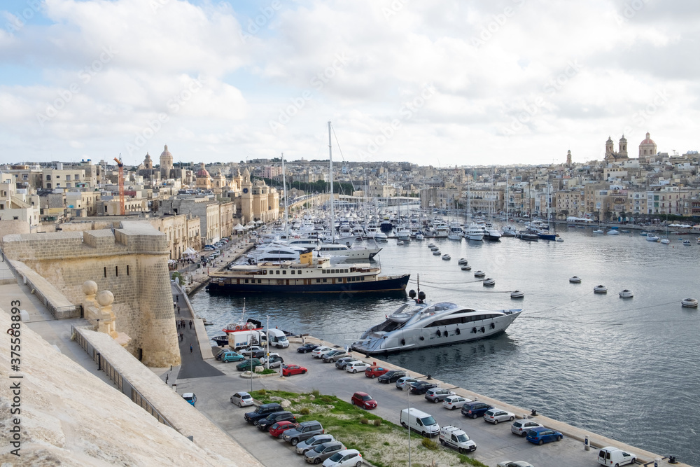 The three historic cities of Maltese glory - Senglea, Vittoriosa and Cospicua  in the Grand Harbor of Malta