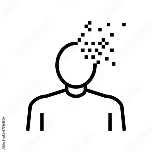 dementia psychological problems line icon vector. dementia psychological problems sign. isolated contour symbol black illustration
