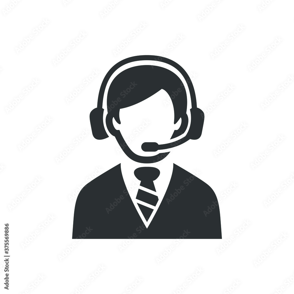 Male customer service agent icon