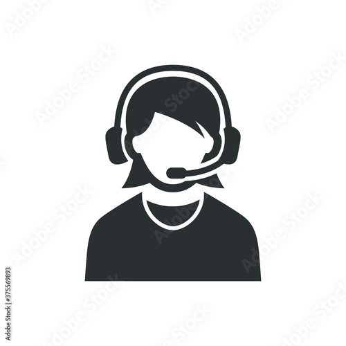 Female customer service agent icon