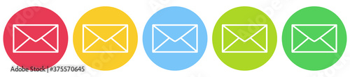 Briefumschlag Mail Button Set Vektor Illustration