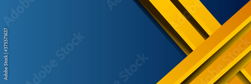 Abstract background with modern futuristic graphic. Yellow background with stripes. Dotted texture poster design, yellow and blue banner. Geometric pattern template with yellow solar effect. Vector 
