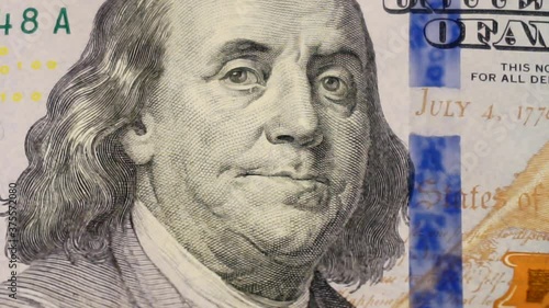 Wallpaper Mural Close-up portrait of Benjamin Franklin with hundred dollar bill, US Dollar. Torontodigital.ca