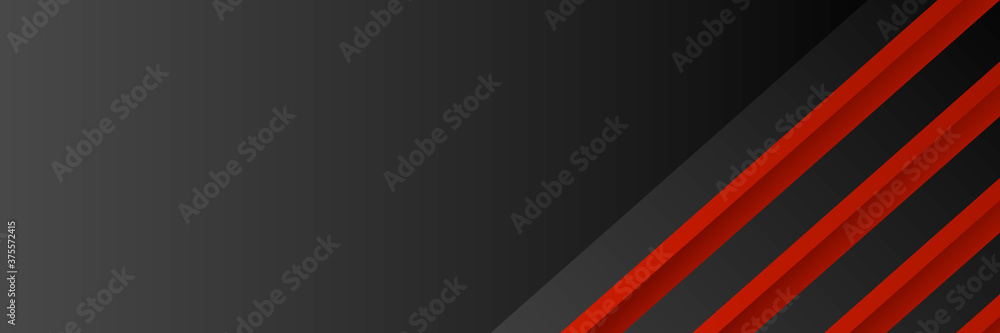 Fototapeta premium Red and black grunge material banner design background