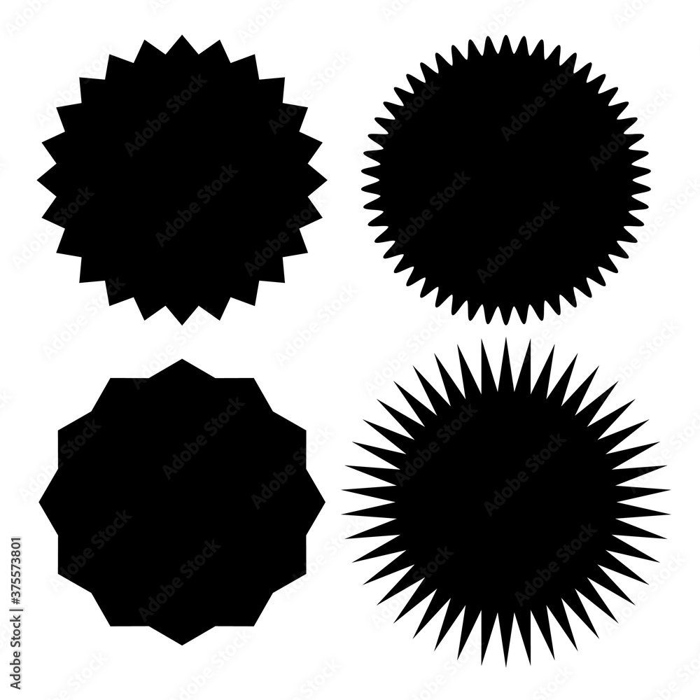 Set of black blank labels various shape isolated on white. Vector illustration
Set of black blank labels various shape isolated on white. Vector illustration