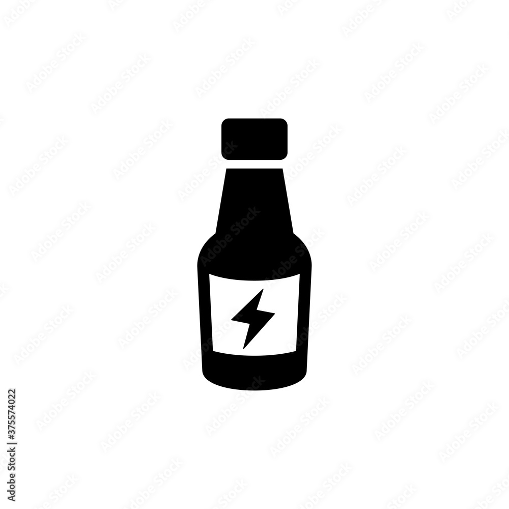 Energy drinking bottle icon vector on white Energy drinking bottle icon vector on white