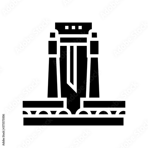 paper cutting machine glyph icon vector. paper cutting machine sign. isolated contour symbol black illustration