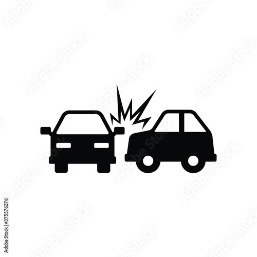 Cars accident icon vector, simple sign and symbol